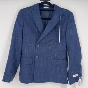 Calvin Klein Boys Slim fit Suit Separate Jacket 419 Batik Blue Size 12 Regular